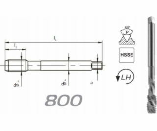 Fanar THREAD M12 DIN-376C L40 LH (6H) HSSE 800