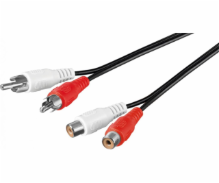 PremiumCord Kabel 2x Cinch-2x Cinch, M/F 2m