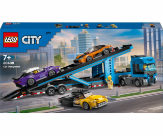 LEGO 60408 City Car Transporter se sportovním autem, stav...