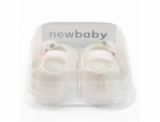 Kojenecké saténové capáčky New Baby Ivory Flowers 6-12 m