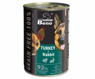 SUPER BENO Turkey and rabbit - mokré krmivo pro psy - 415g