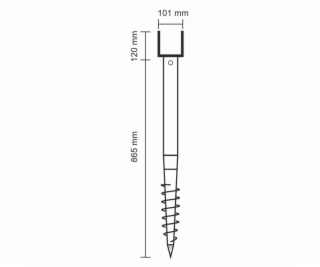 U formos isukamas ivaras 101x70x120x865 mm