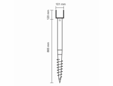 U formos isukamas ivaras 101x70x120x865 mm