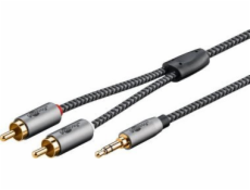 audio adaptérový kabel goobay Plus AUX 3,5mm jack > stereo cinch konektor