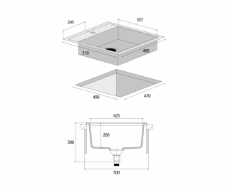 Koncept DG00C50 Wh Great Sink bez vypúšťania bielej