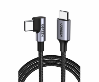 UGREEN USB-C to Angled USB2.0-C Round Cable 1m Gray Black