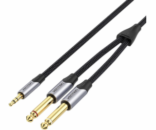 Cable audio mini jack 3.5mm to 2x 6.5mm Vention BARHG 1.5...