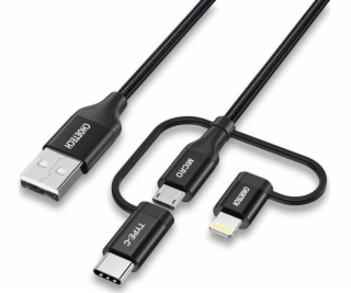 Cable Choetech IP0030, MFi 3in1, USB-A/Lightning/Micro US...