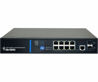 AVIZIO Switch 8x RJ45 PoE 1Gb/s + 2x SFP Uplink 1Gb/s + 1...