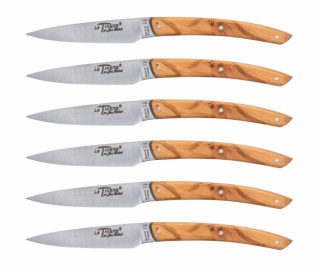 Jean Dubost Laguiole 6 pcs. Knife Set, Olive Wood