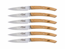 Jean Dubost Laguiole 6 pcs. Knife Set, Oak Wood