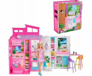 Barbie Fashionistas, útulný domček + bábika HRJ77