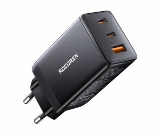 Rýchlonabíjačka Rocoren GaN Pro 65W, 2x USB-C, USB (čierna)