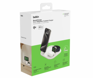 Belkin BOOST Charge 3in1 Qi2 15W magn.Charg.Stand wh.  WI...