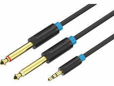 Audio Cable 3.5mm TRS to 2x 6.35mm Vention BACBH 2m (black)