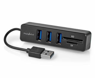 NEDIS USB hub/ zástrčka USB-A/ zásuvka USB-A/ 3 porty/ na...