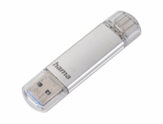 Flashdisk Hama Flash Pen Laeta, USB-C/USB-A 3.1 , 256 GB, 40 MB/s, stříbrný