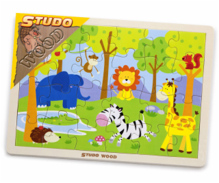 Puzzle safari dřevěné 24 ks