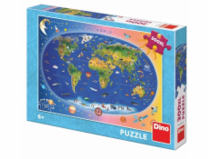 Dino Puzzle Dětská mapa 300 XL dílků