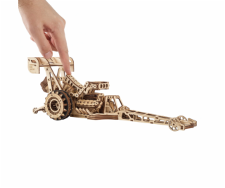 Ugears 3D dřevěné mechanické puzzle Závodní auto (dragster)