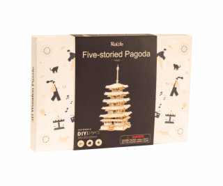 RoboTime dřevěné 3D puzzle Pětipatrová pagoda