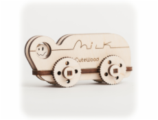 CuteWood Dřevěné 3D puzzle Kamion s mlékem