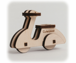 CuteWood Dřevěné 3D puzzle Moped