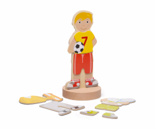 Bigjigs Toys Magnetické oblékací puzzle sportovní aktivity