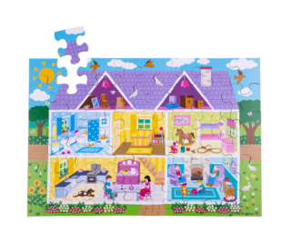 Bigjigs Toys Podlahové puzzle Domeček 48 dílků