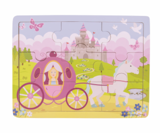 Bigjigs Toys Dřevěné puzzle princezna s kočárem