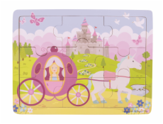 Bigjigs Toys Dřevěné puzzle princezna s kočárem