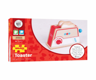 Bigjigs Toys Dřevěný toaster s puntíky