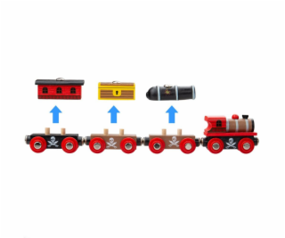 Bigjigs Rail Pirátský vlak + 3 koleje