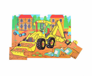 Bigjigs Toys Dřevěné puzzle bagr 9 dílků