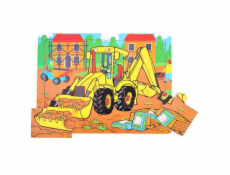 Bigjigs Toys Dřevěné puzzle bagr 9 dílků