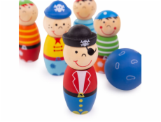 Bigjigs Toys Dřevěné kuželky Piráti