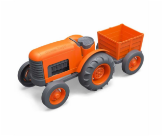 Green Toys Traktor s vlečkou oranžový