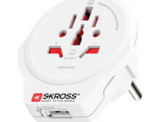 SKROSS cestovní adaptér Europe USB pro cizince v ČR, USB-A, 12W, typ E/F