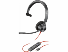 HP Poly Blackwire 3310 Monaural Microsoft Teams Certified USB-C Headset +USB-C/A Adapter 214011-101