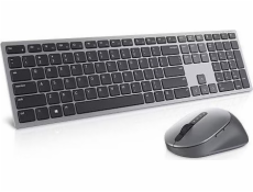 DELL KM7321W klávesnice Obsahuje myš Kancelář RF bezdrátové + Bluetooth QWERTY Britská angličtina Šedá, Titanová