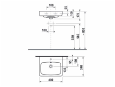 Umyvadlo JIKA LYRA PLUS H815380, 400×340 mm