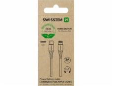 Data kabel SWISSTEN USB-C/Lightning 1,2m, bílá (ECO BALENÍ)