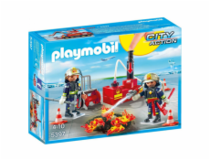 Zásah hasičů s vodní pumpou Playmobil, Hasiči, 47 dílků