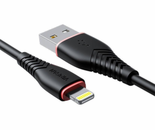 Kábel USB-Lightning VFAN Anti-Break X01, 3A, 1m (čierny)