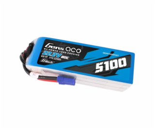 Gens ace G-Tech 5100mAh 80C 22,2 V 6S1P Lipo Battery Pack...