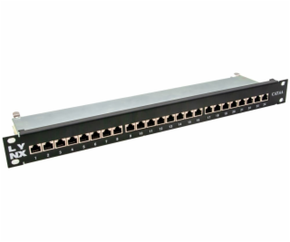 LYNX Patch panel 19 , 24 portů CAT6A stíněný - černý