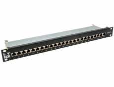 LYNX Patch panel 19 , 24 portů CAT6A stíněný - černý