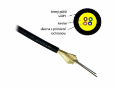 XtendLan FO kabel, 9/125, 4c, DROP, 3,6mm LS0H, černý, G.657A, 1000N, 2km cívka s konektory