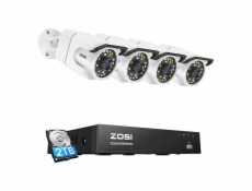 IP Camera ZOSI C105 4 pcs WiFi 8MP + NVR 8ch + 2TB HDD