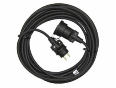 Venkovní prodlužovací kabel 15m / 1 zásuvka / černý / guma / 230 V / 1,5mm2